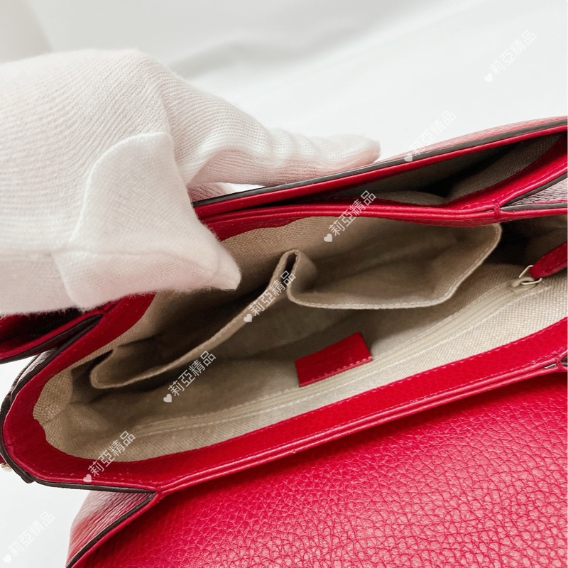 莉亞精品♡Gucci 510302 風琴郵差包 紅 二手-12