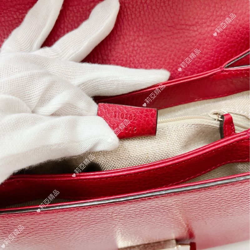 莉亞精品♡Gucci 510302 風琴郵差包 紅 二手-13