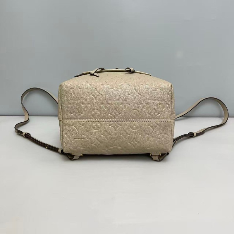 LV路易威登Montsouris壓紋全皮灰色後背包 晶片款-6