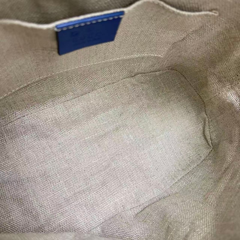 Gucci Micro藍色牛皮壓紋貝殼包-8