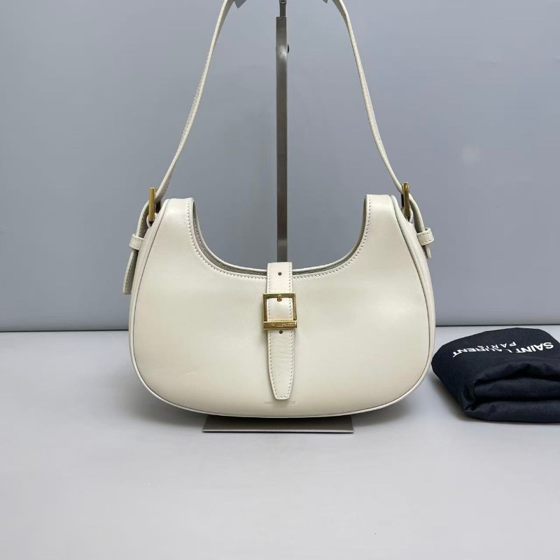 YSL 米灰色全皮 肩背包-0