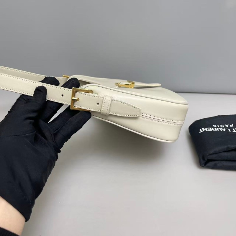 YSL 米灰色全皮 肩背包-2