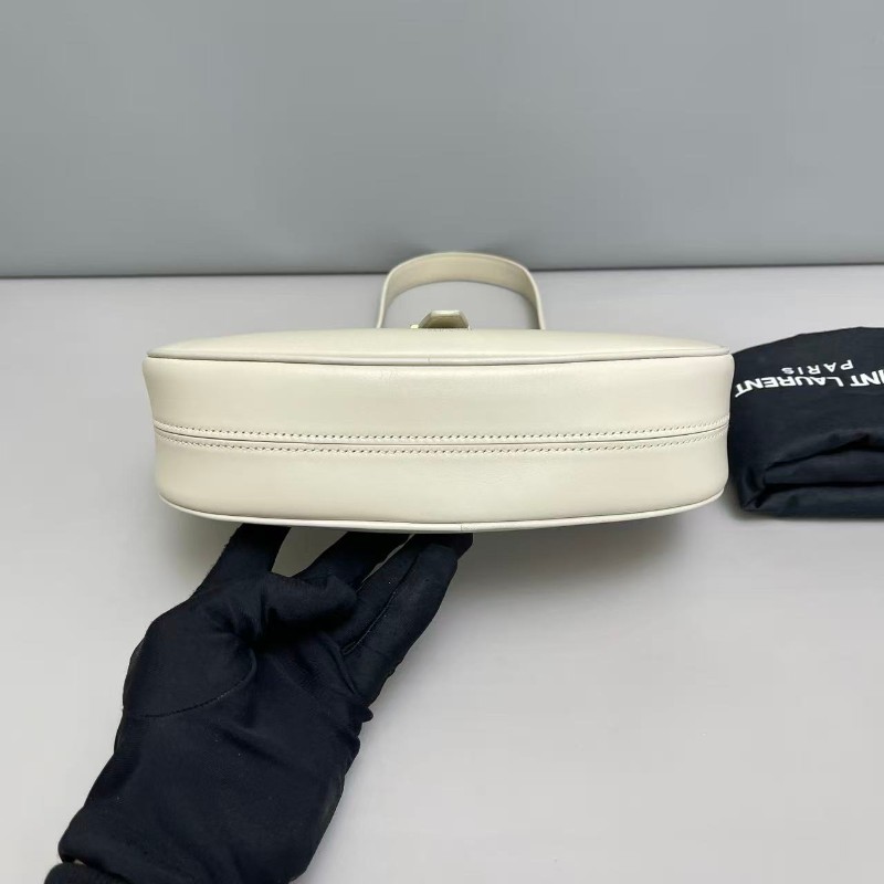 YSL 米灰色全皮 肩背包-3