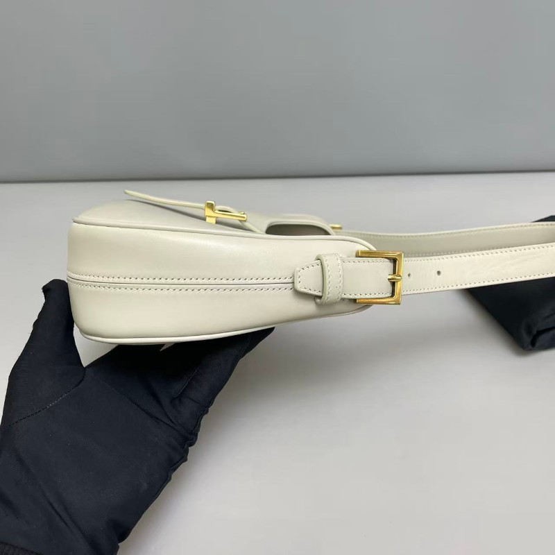 YSL 米灰色全皮 肩背包-4