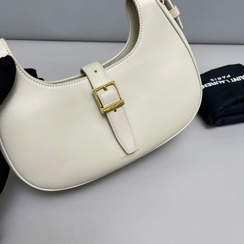 YSL 米灰色全皮 肩背包-5