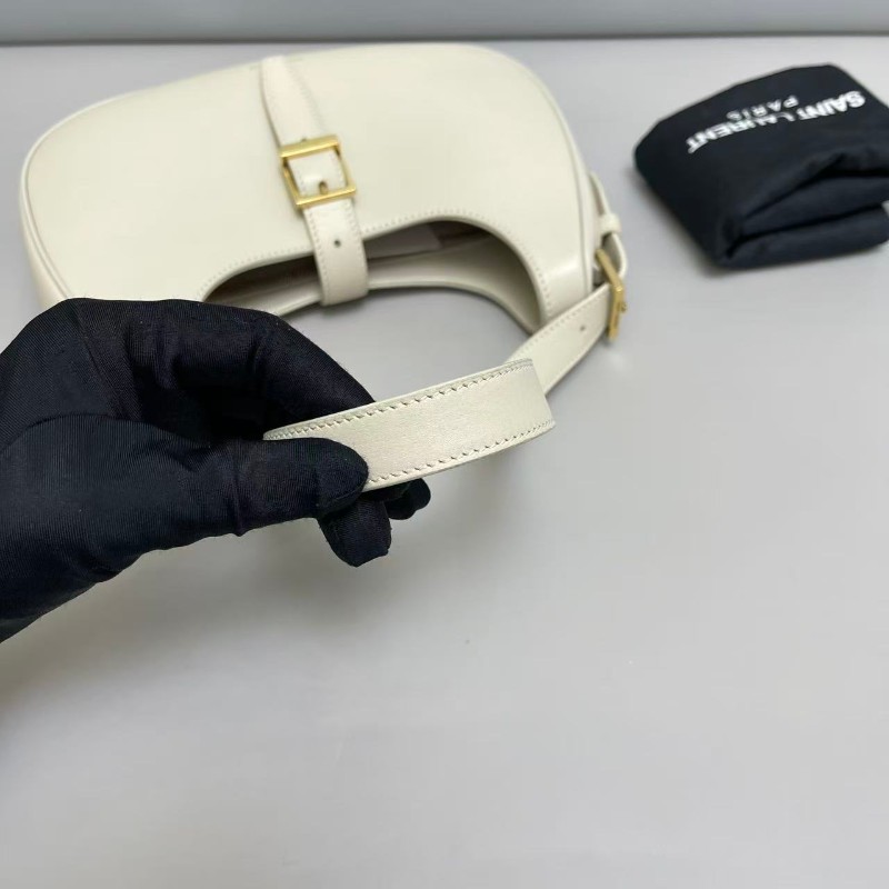 YSL 米灰色全皮 肩背包-6