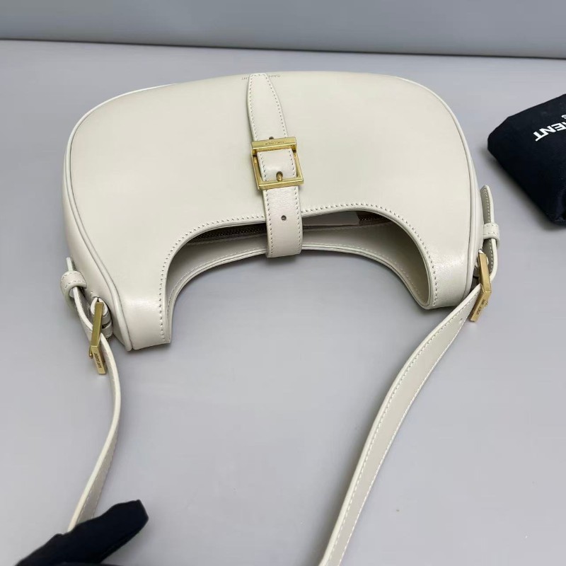 YSL 米灰色全皮 肩背包-7