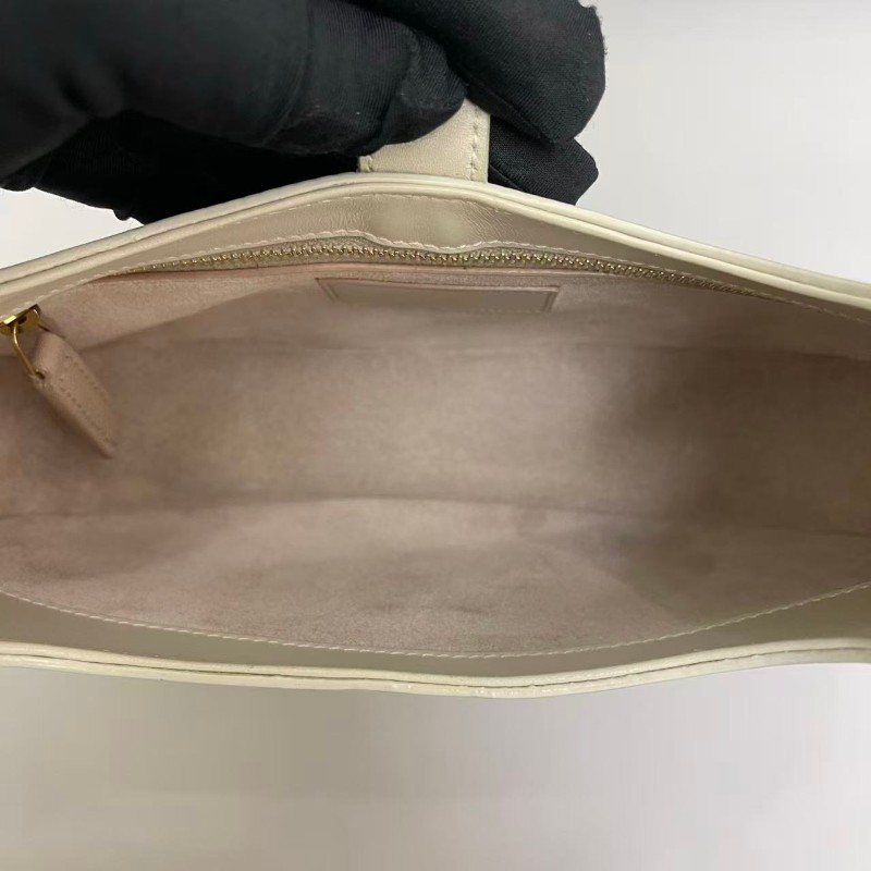 YSL 米灰色全皮 肩背包-8