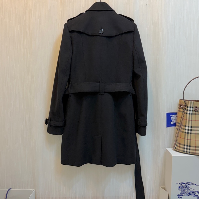BURBERRY英國黑色軍裝羊毛羊絨大衣UK6-2