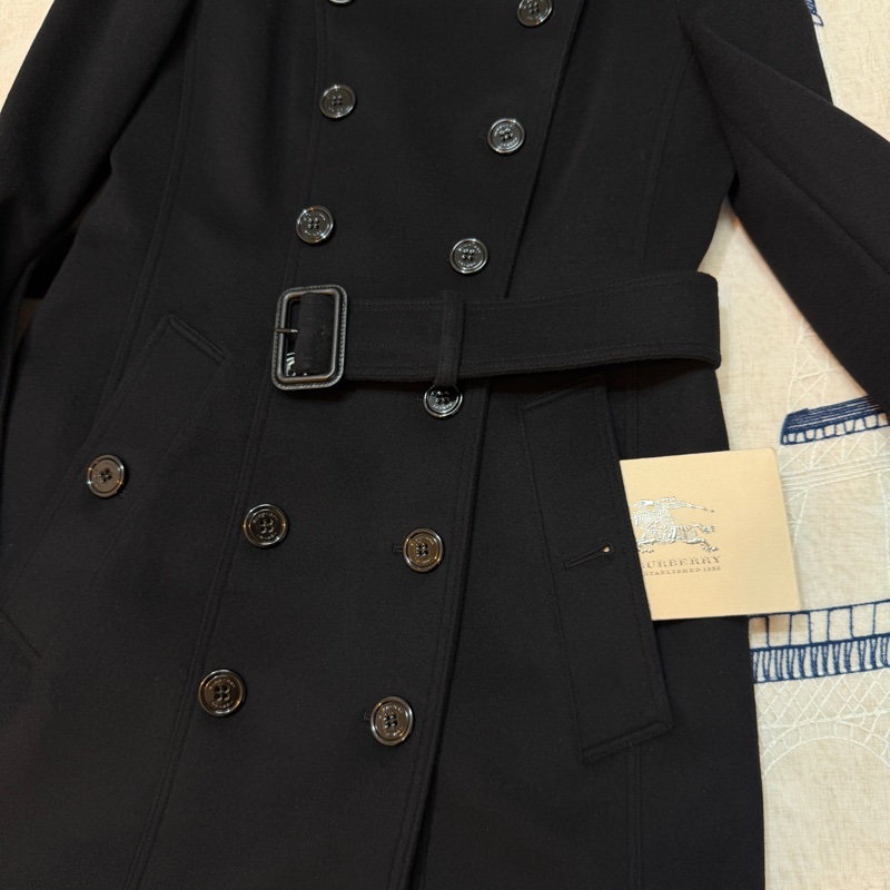 BURBERRY英國黑色軍裝羊毛羊絨大衣UK6-6