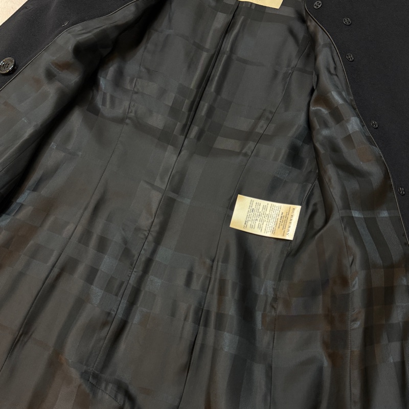 BURBERRY英國黑色軍裝羊毛羊絨大衣UK6-10
