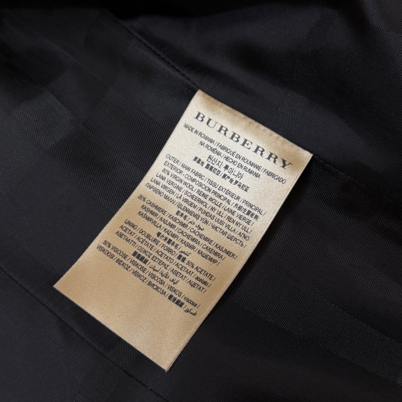 BURBERRY英國黑色軍裝羊毛羊絨大衣UK6-12