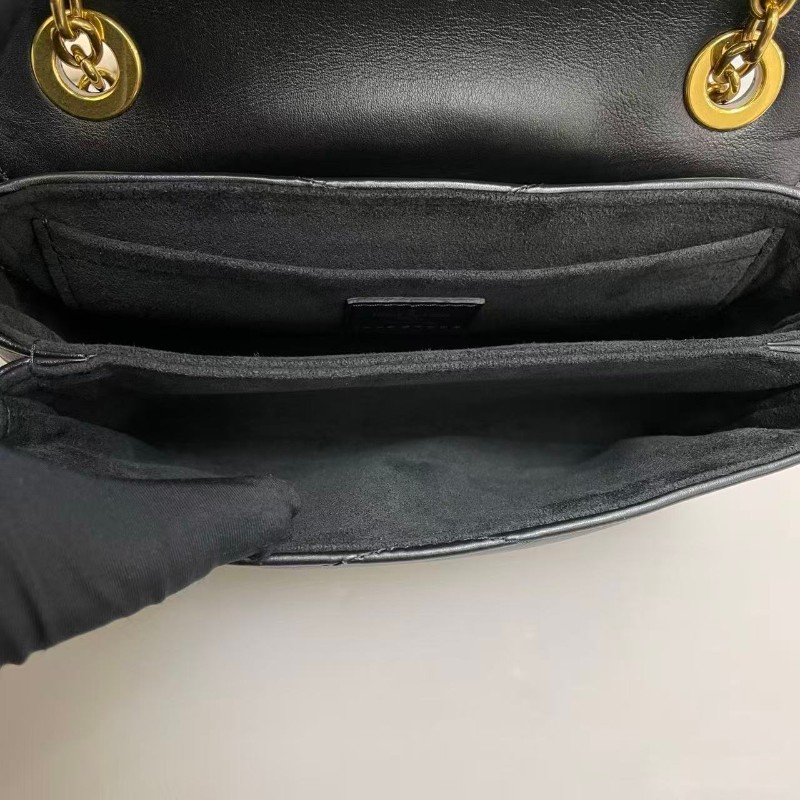 LV路易威登New Wave黑金全皮小號鏈條斜背包肩背包-8