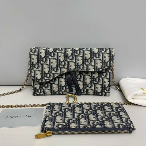 Dior saddle老花二合一馬鞍鏈條包