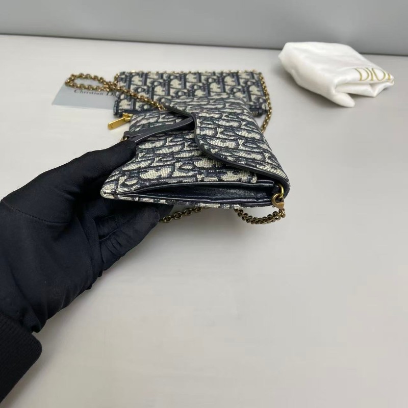 Dior saddle老花二合一馬鞍鏈條包-4