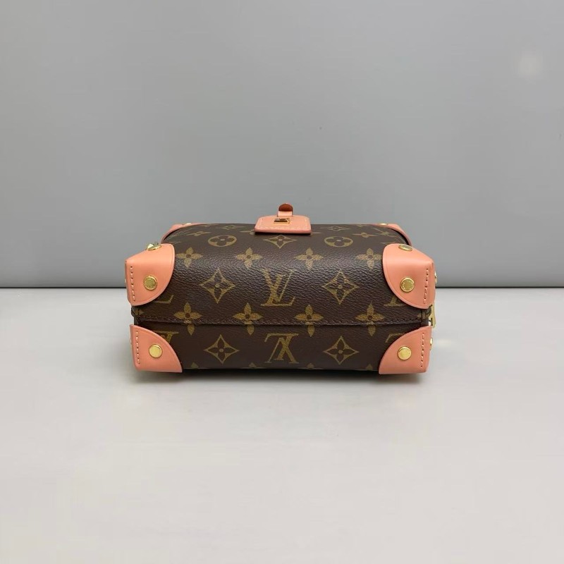 LV Petite Malle Souple老花粉色八角盒子-4