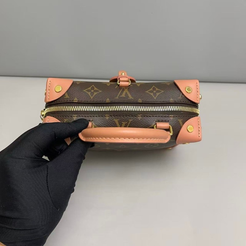 LV Petite Malle Souple老花粉色八角盒子-5