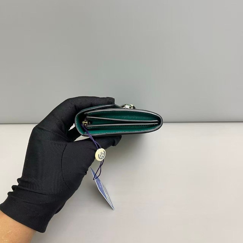 Bvlgari 全皮祖母綠長款蛇頭 長夾 銀包-3