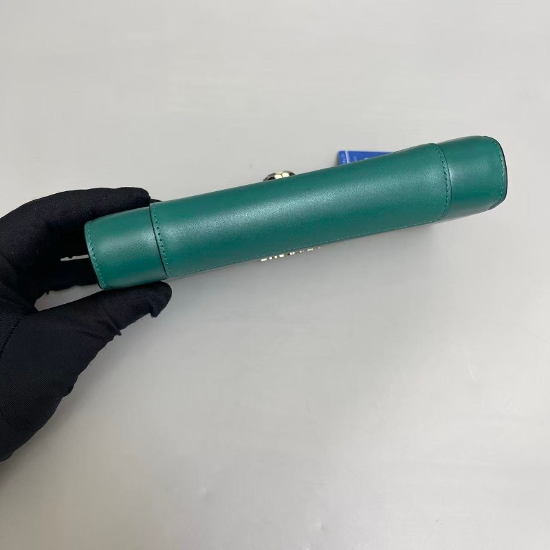 Bvlgari 全皮祖母綠長款蛇頭 長夾 銀包-5