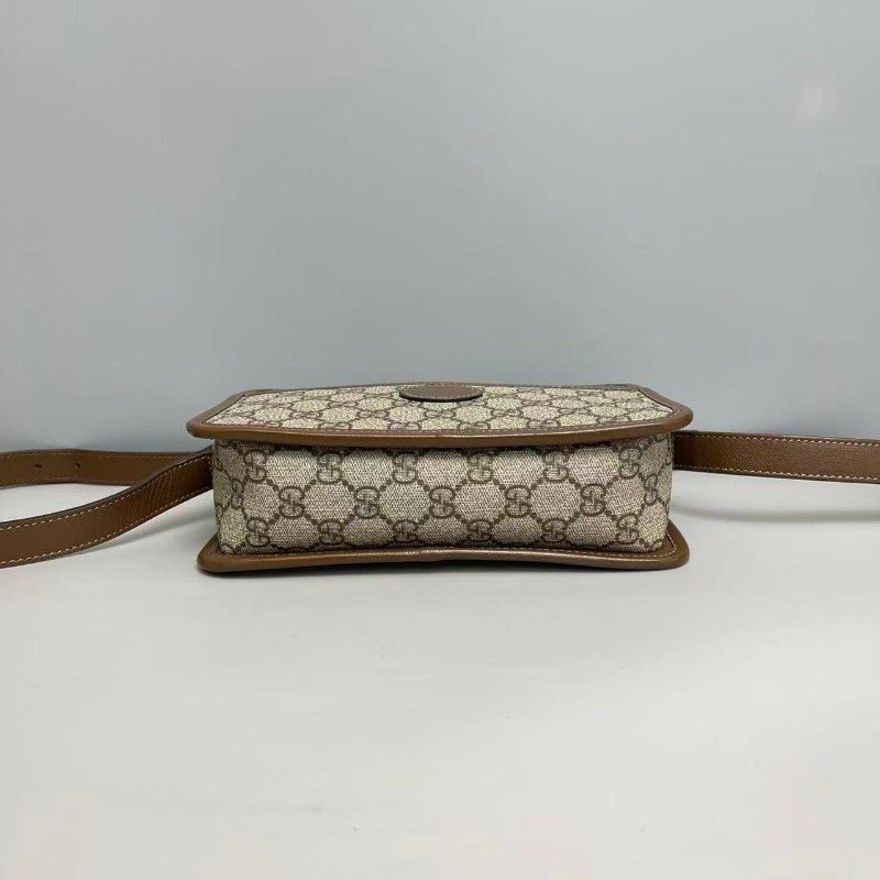Gucci 老花焦糖色雙G相機包-6