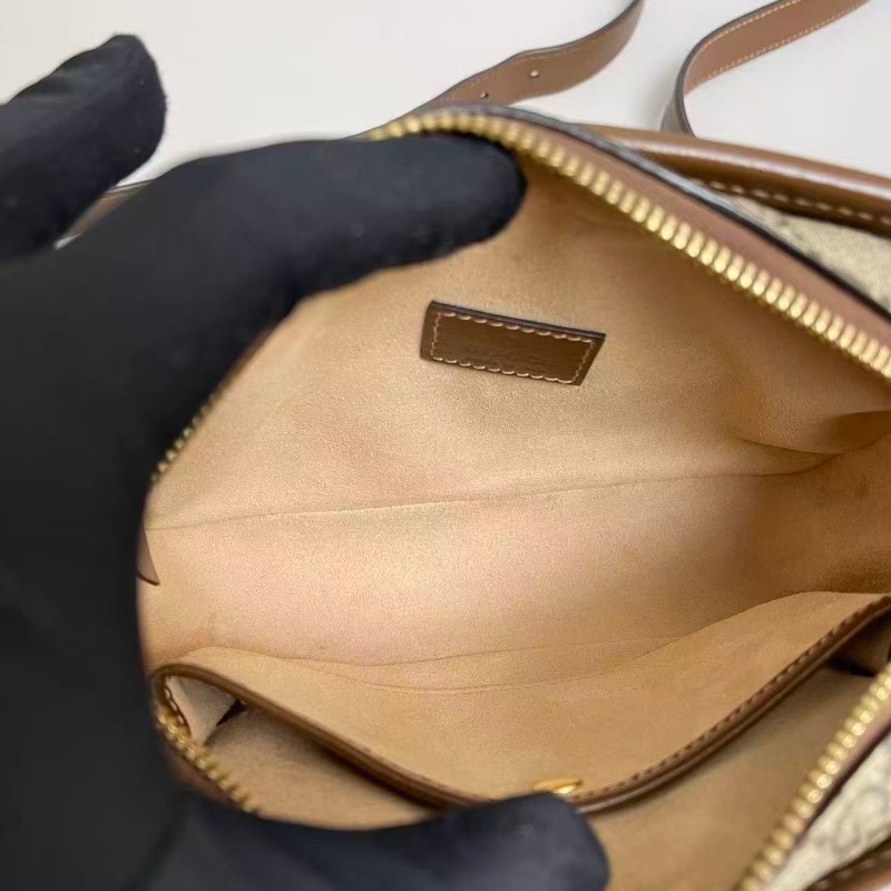 Gucci 老花焦糖色雙G相機包-8