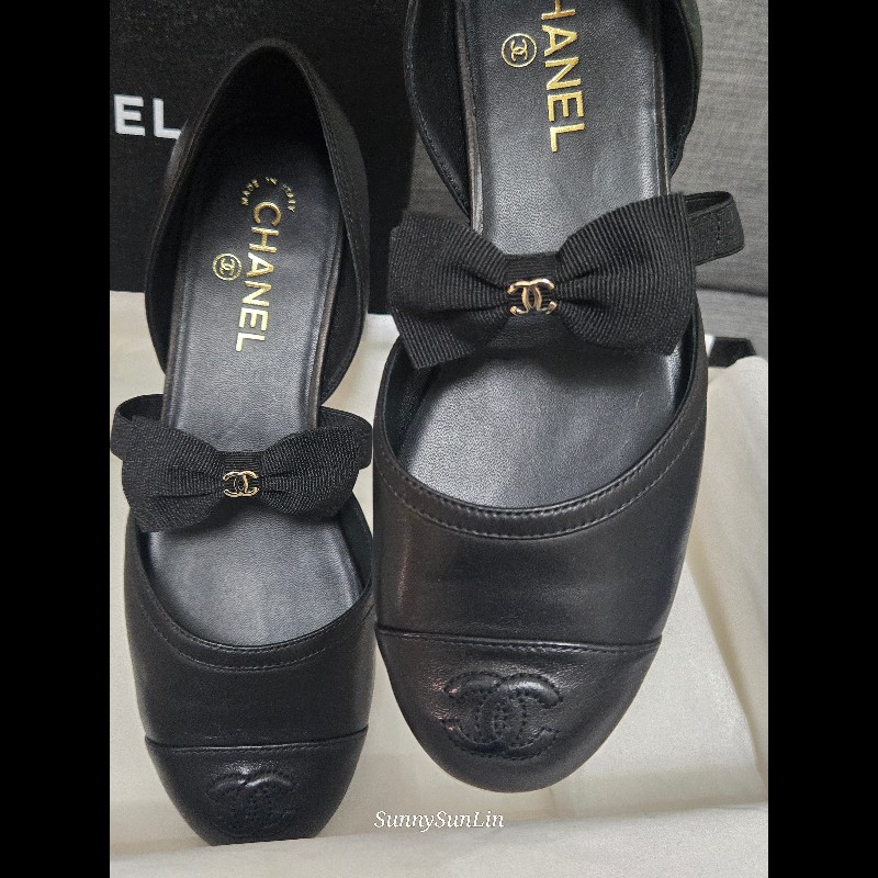 Jennie 同款 Chanel 香奈兒 2025瑪莉珍鞋🖤 蝴蝶結好美-10