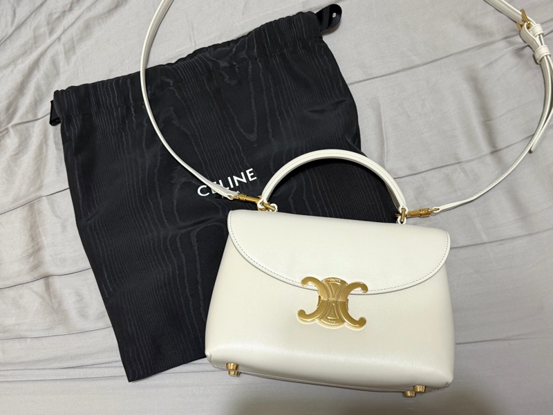 Celine teen nino 白色 亮面牛皮-0