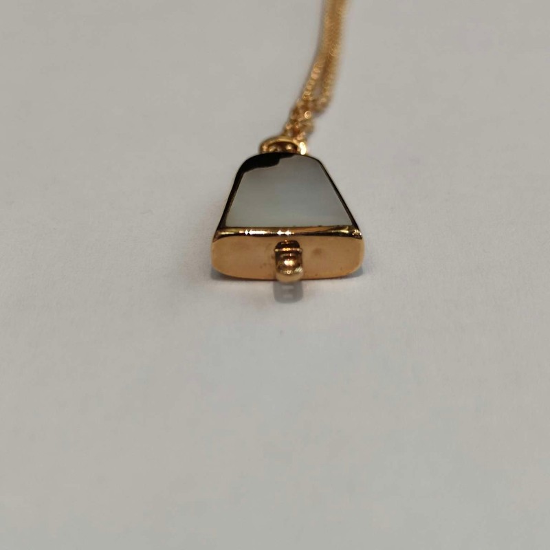 BVLGARI S號玫瑰金鑲鑽白貝母冰淇淋手鍊-14