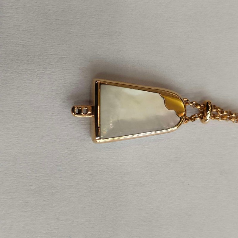 BVLGARI S號玫瑰金鑲鑽白貝母冰淇淋手鍊-12