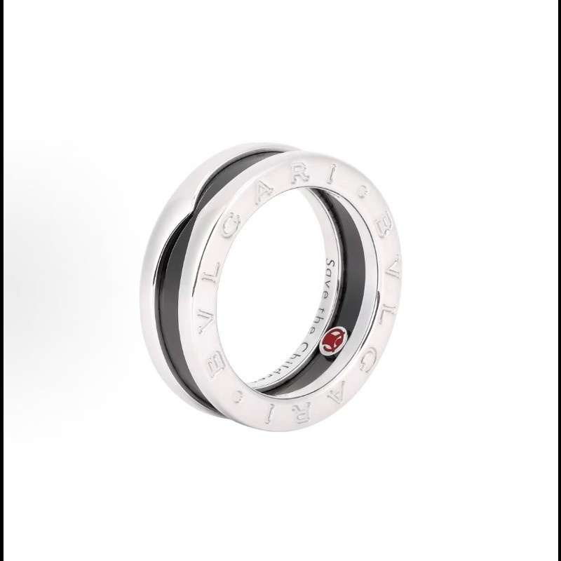 Bvlgari 慈善款小紅人銀戒指56號-0
