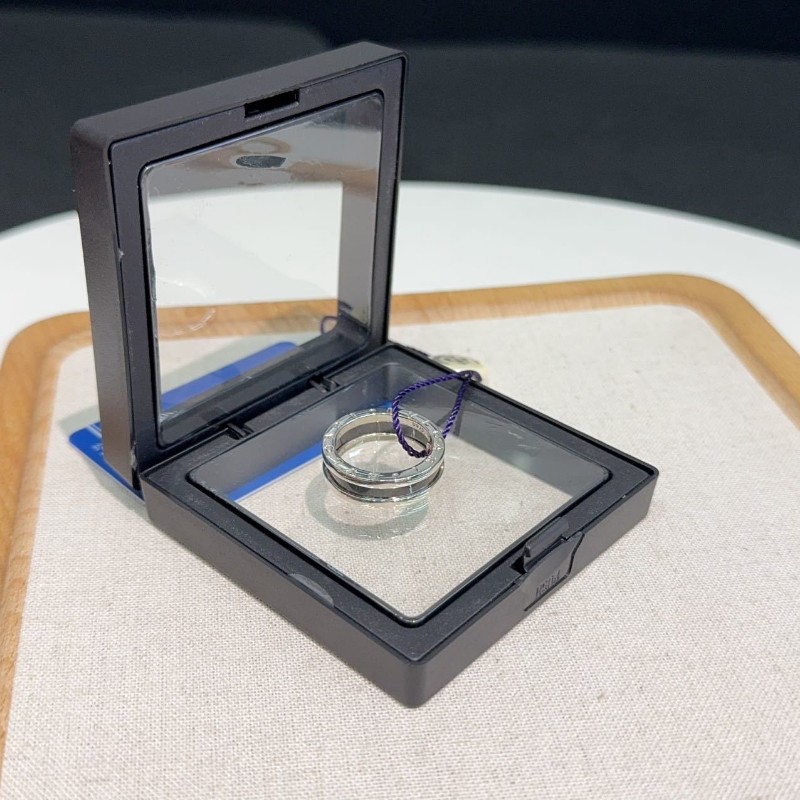 Bvlgari 慈善款小紅人銀戒指56號-1