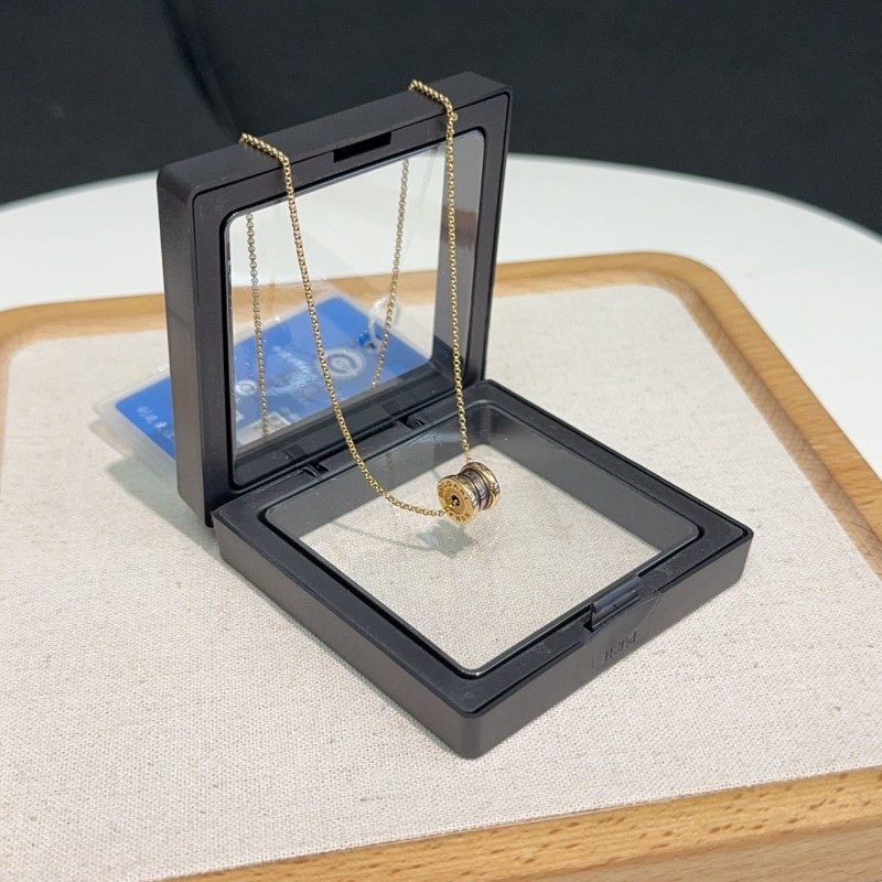 Bvlgari 18k玫瑰金棕色陶瓷彈簧項鍊 mini小蠻腰-0