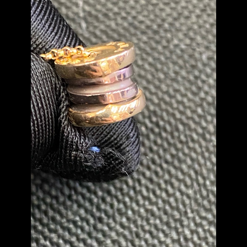 Bvlgari 18k玫瑰金棕色陶瓷彈簧項鍊 mini小蠻腰-7