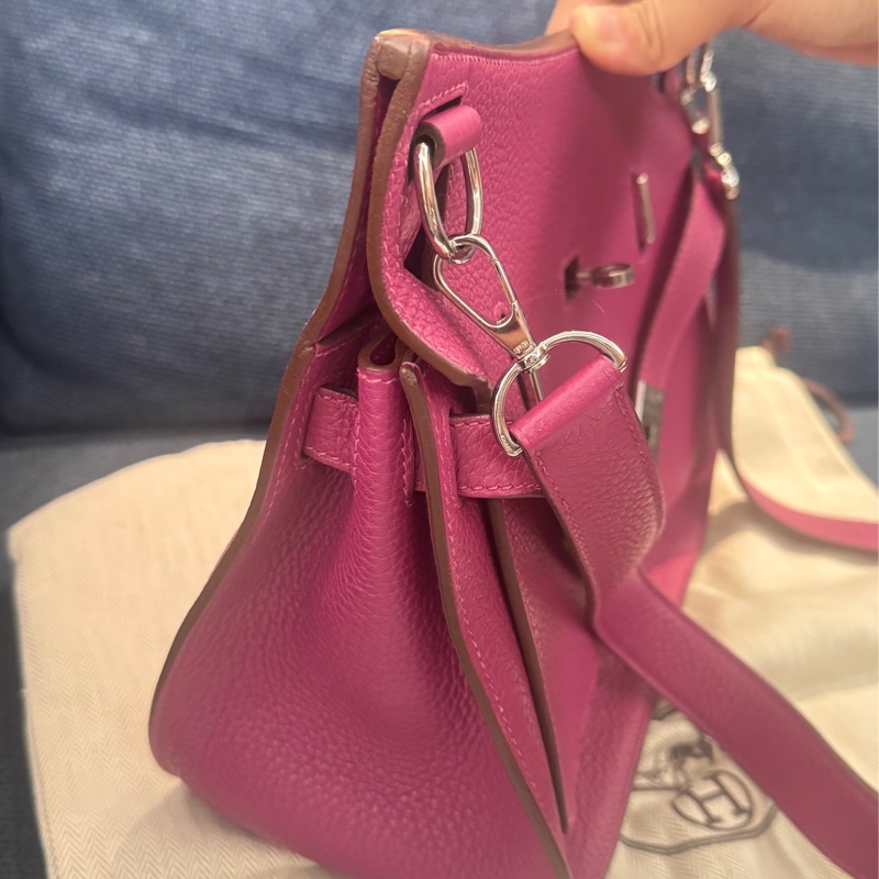 Hermes 愛馬仕 Jypsiere 吉普賽  28方框P刻  托斯卡紫銀釦黃金尺寸-5