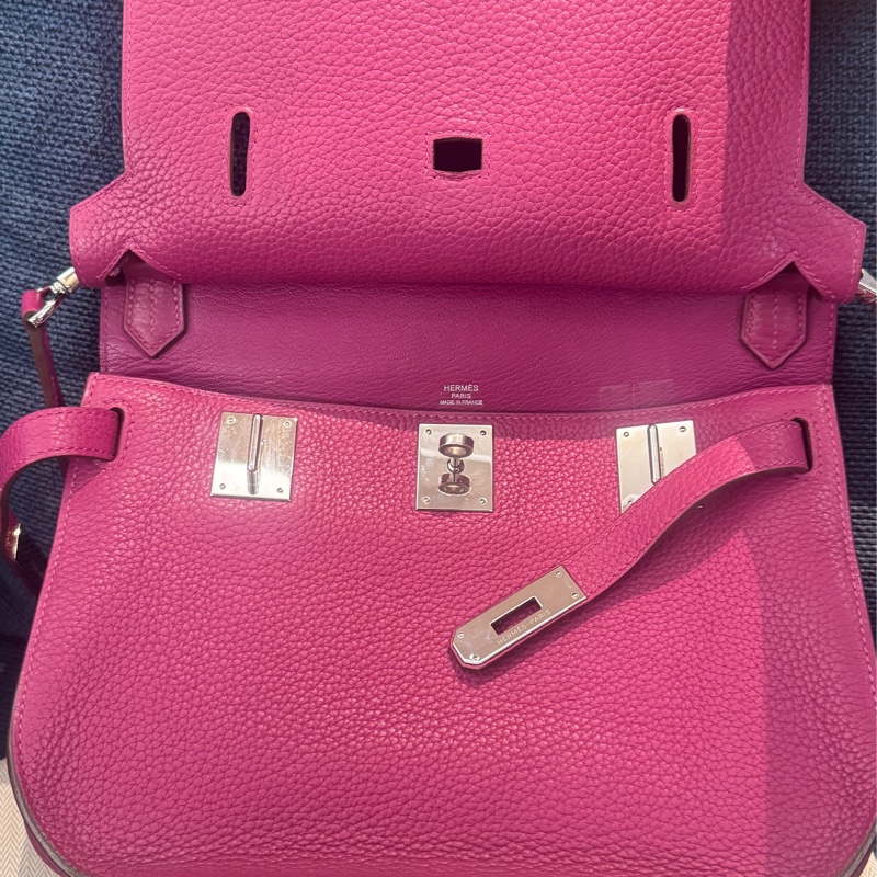 Hermes 愛馬仕 Jypsiere 吉普賽  28方框P刻  托斯卡紫銀釦黃金尺寸-17