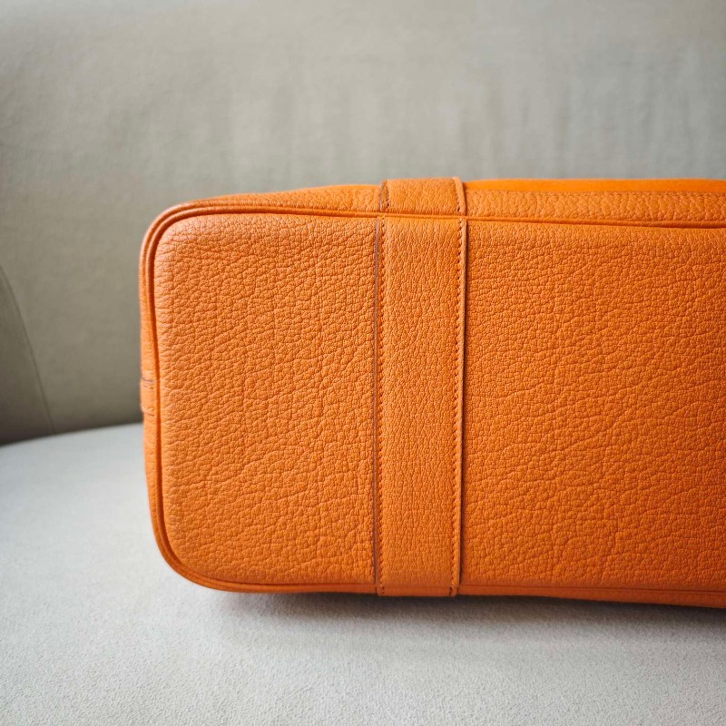 【超稀有款】Hermes花園38 橙色 手提包肩背包-7