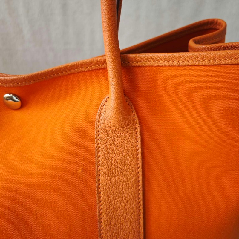 【超稀有款】Hermes花園38 橙色 手提包肩背包-16