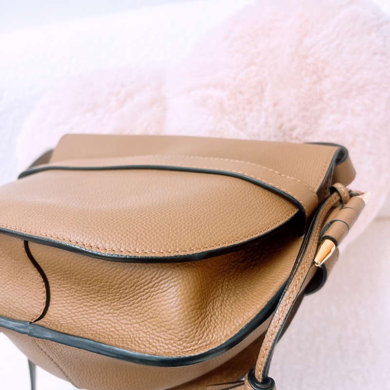 Loewe dual gate 小號棕色馬鞍包-6