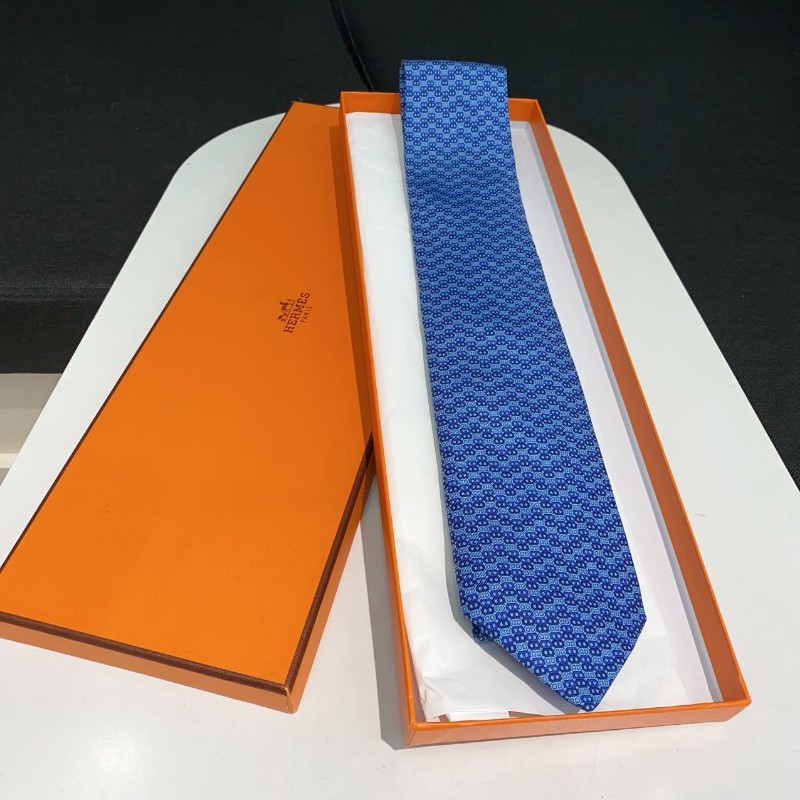 送禮精品❤️Hermes 豬鼻子藍色領帶-0