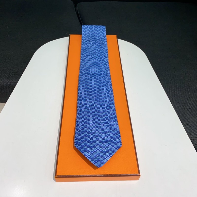 送禮精品❤️Hermes 豬鼻子藍色領帶-1