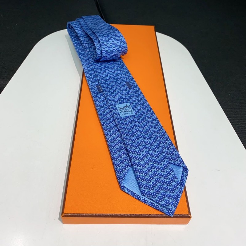 送禮精品❤️Hermes 豬鼻子藍色領帶-2