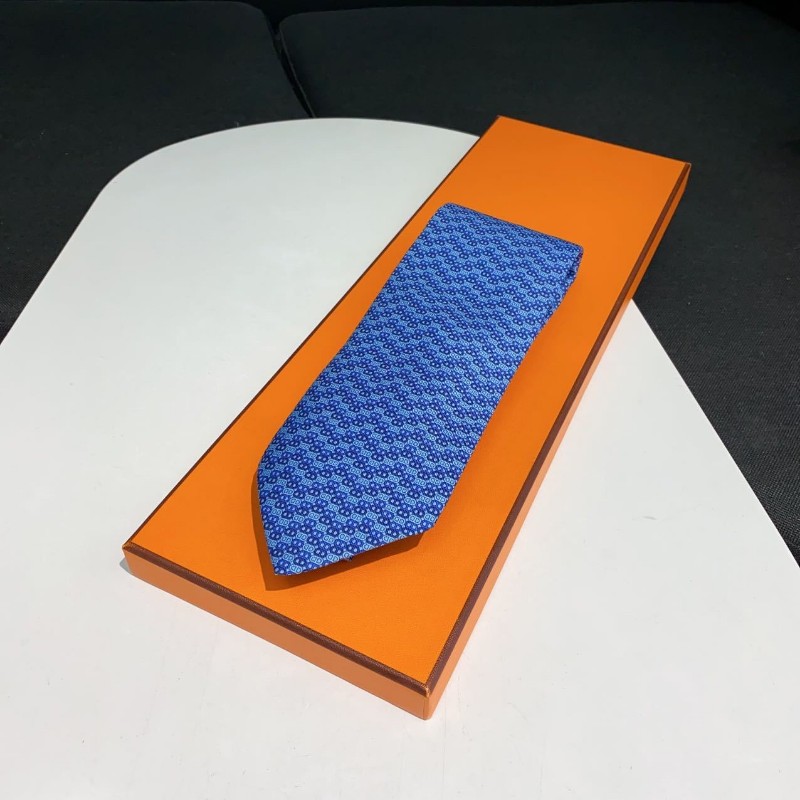 送禮精品❤️Hermes 豬鼻子藍色領帶-5