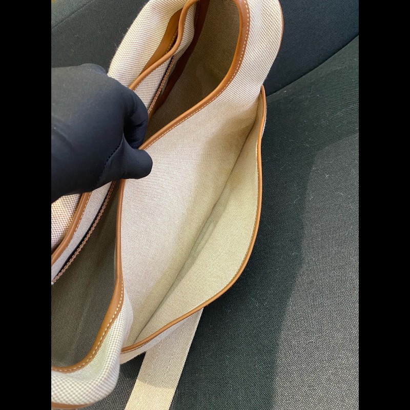 Hermes bourlingue金棕拼帆布銀扣郵差肩背包-24