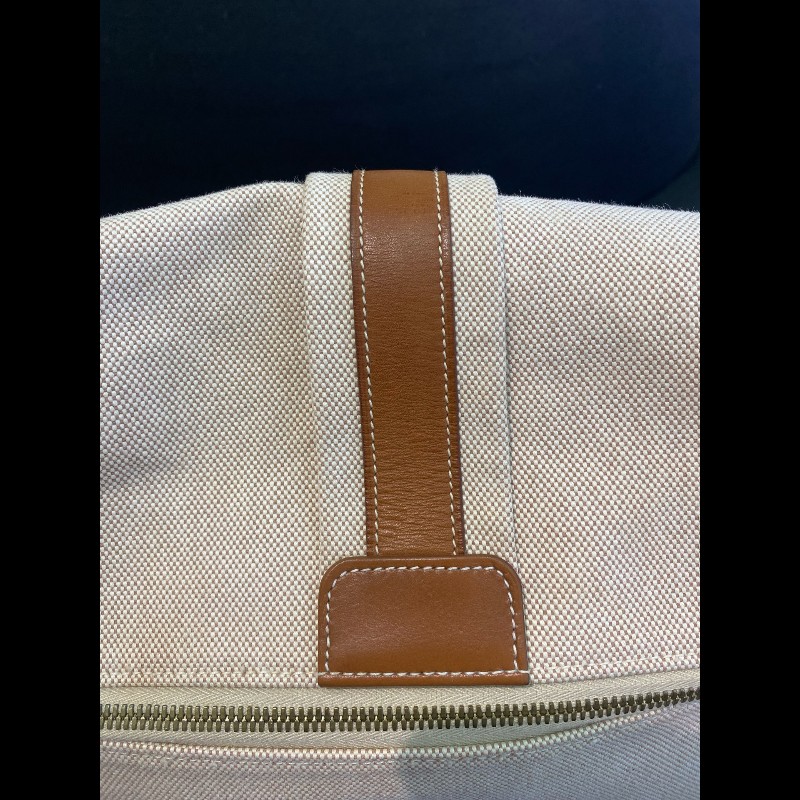 Hermes bourlingue金棕拼帆布銀扣郵差肩背包-25