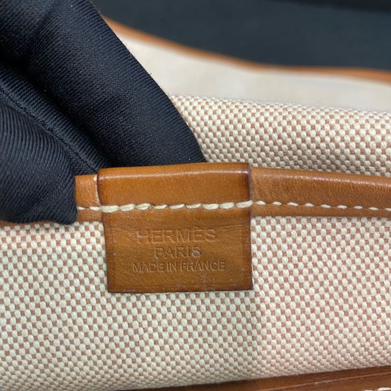 Hermes bourlingue金棕拼帆布銀扣郵差肩背包-30