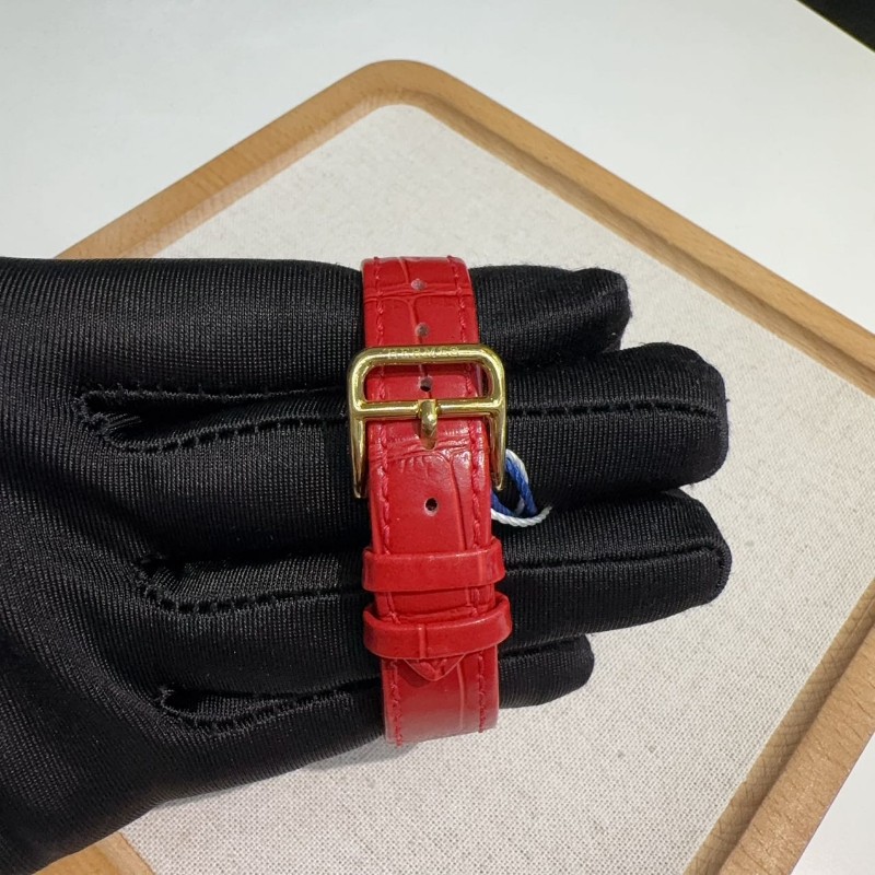 Hermes H系列HH1.201橘黃色錶盤石英女士手錶腕錶-5