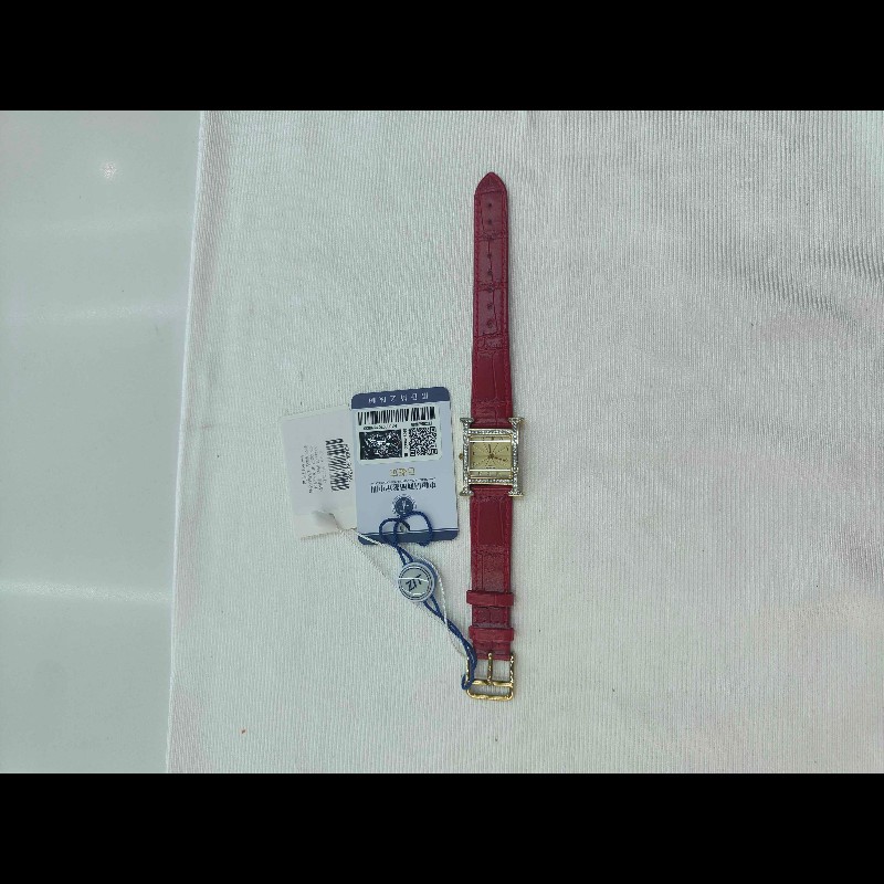 Hermes H系列HH1.201橘黃色錶盤石英女士手錶腕錶-21