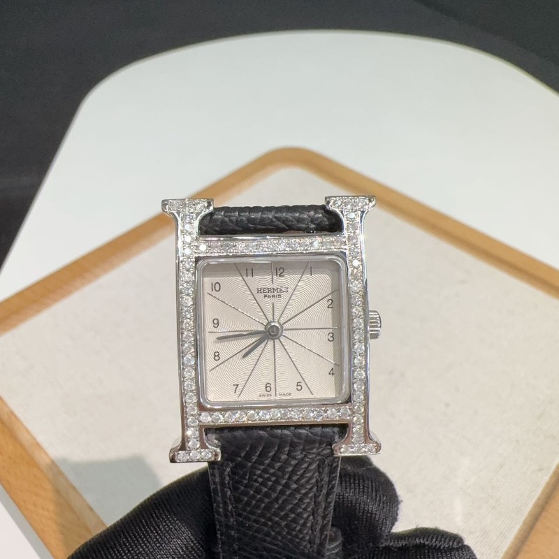 Hermes H系列HH1.210白盤石英女士手錶腕錶-3