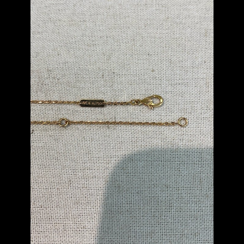 VCA/梵克雅寶中號玫瑰金灰貝母項鍊-16