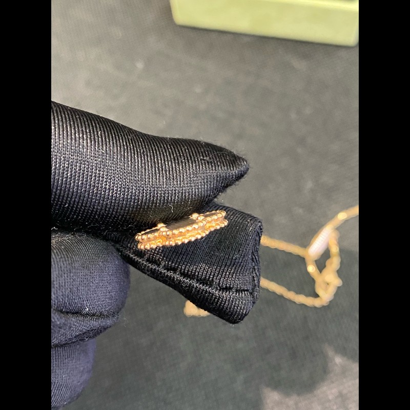 VCA/梵克雅寶中號玫瑰金灰貝母項鍊-17